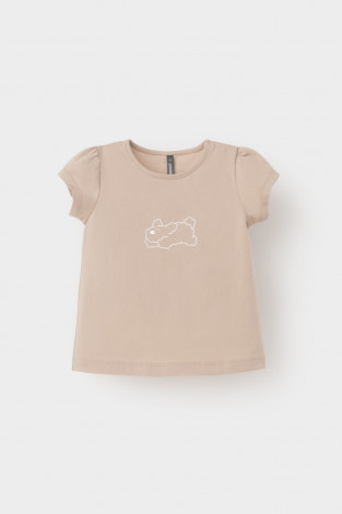 Футболка для девочки, артикул: КР 302548, цвет: бежевый - 2 фото