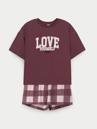 Пижама для девочки, артикул: МП 1658, цвет: коричневый - 2 фото