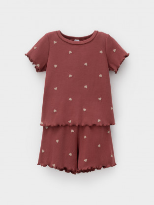 Пижама для девочки, артикул: МП 1660, цвет: коричневый - 2 фото