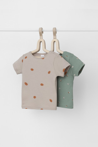 Футболка для новорожденных, артикул: К 301156-2уп, цвет: коричневый - 2 фото