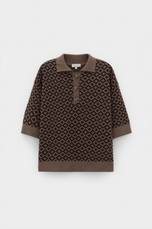 Джемперы женские для мам, артикул: ЕВ 30274/ш, цвет: коричневый - 2 фото