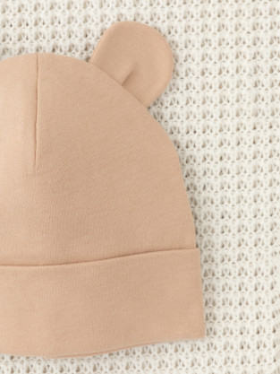 Шапочка ясельная для новорожденных, артикул: К 8093, цвет: бежевый - 2 фото