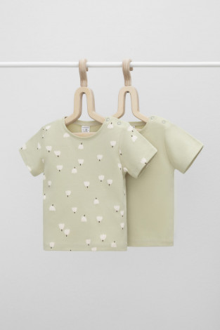 Футболка для новорожденных, артикул: К 301156-2уп, цвет: зеленый - 2 фото