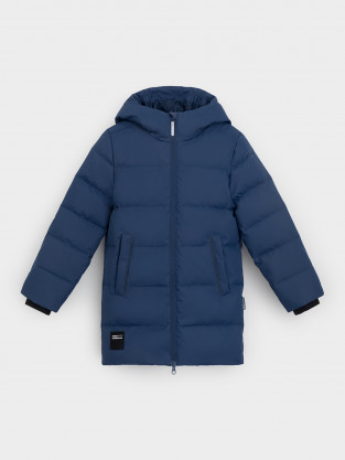 Пальто, плащи для мальчика, артикул: ВК 34070/6 УЗГ, цвет: синий - 2 фото