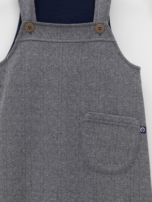 Полукомбинезон для мальчика, артикул: КР 6466, цвет: серый - 2 фото