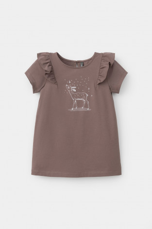 Блузка для девочки, артикул: КР 5904, цвет: коричневый - 2 фото