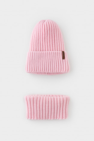 Комплект вязаный для девочки, артикул: КВ 22015/ш, цвет: розовый - 2 фото