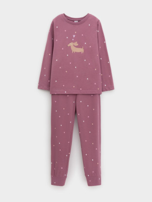 Пижама для девочки, артикул: К 1637, цвет: бордовый - 2 фото