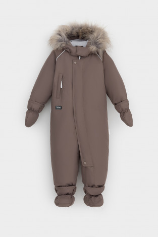 Комбинезоны утепленные для мальчика, артикул: ВК 60106/5 УЗГ, цвет: кофейный - 2 фото