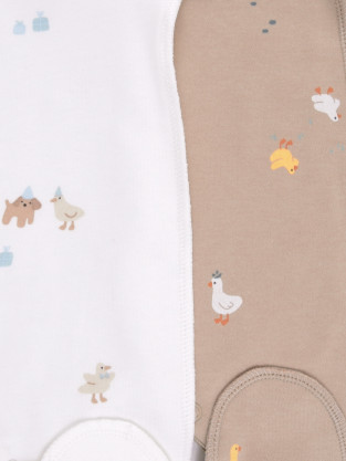 Комбинезон для новорожденных, артикул: К 6541-2уп, цвет: бежевый - 2 фото