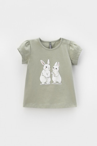 Футболка для девочки, артикул: КР 302260, цвет: хаки - 2 фото