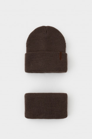 Комплекты вязаные, артикул: КВ 22016/ш, цвет: коричневый - 2 фото