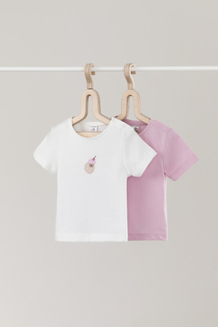 Футболка для новорожденных, артикул: К 302759-2уп, цвет: сахар - 2 фото