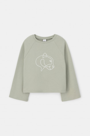 Джемпер для девочки, артикул: К 302488, цвет: хаки - 2 фото