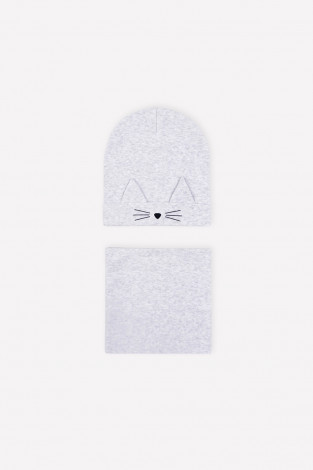 Шапка для девочки, артикул: К 8150, цвет: серый - 2 фото