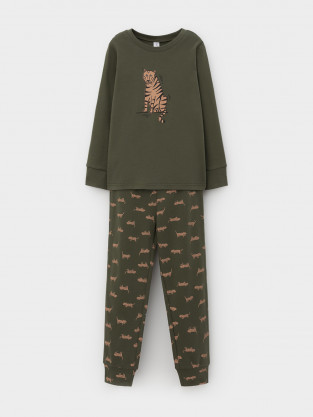 Пижама для мальчика, артикул: К 1541, цвет: хаки - 2 фото
