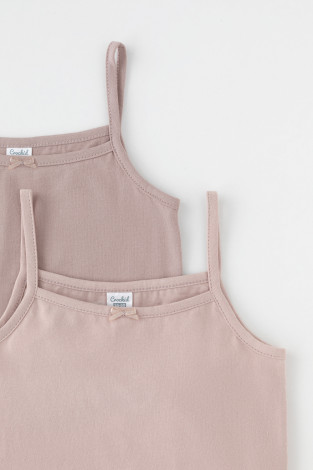 Майки для девочки, артикул: К 1187-2уп, цвет: кофейный - 2 фото