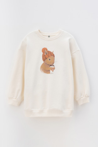 Джемпер для девочки, артикул: КР 302186, цвет: бежевый - 2 фото