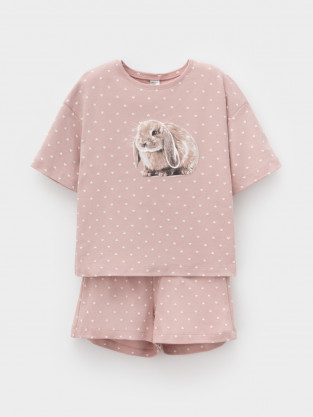 Пижама для девочки, артикул: МП 1656, цвет: коричневый - 2 фото