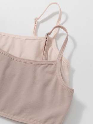 Майки для девочки, артикул: К 1197-2уп, цвет: кофейный - 2 фото