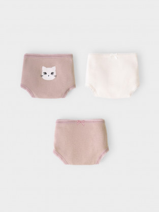 Трусы для девочки, артикул: К 1931-3уп, цвет: кофейный - 2 фото