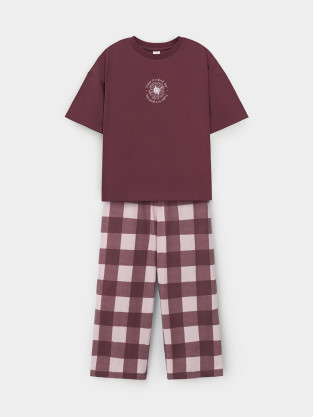 Пижама для девочки, артикул: МП 1657, цвет: коричневый - 2 фото