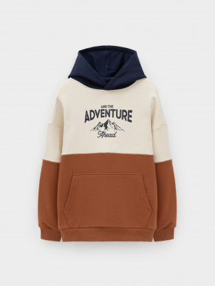Худи для мальчика, артикул: КР 302214, цвет: коричневый - 2 фото