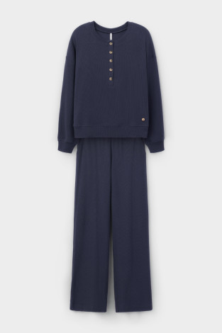 Комплекты для дома для мам, артикул: Е 20199, цвет: темно-синий - 2 фото