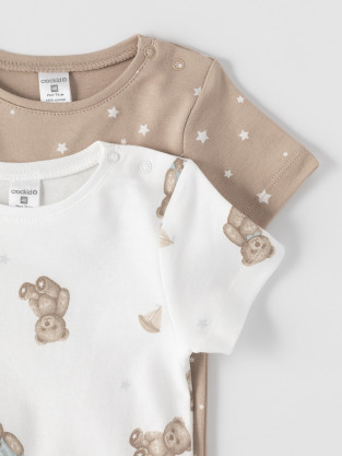 Футболка для новорожденных, артикул: К 301156-2уп, цвет: бежевый - 2 фото