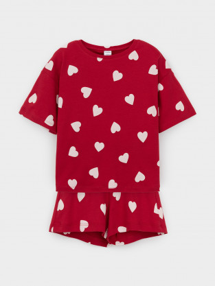 Пижама для девочки, артикул: МП 1655, цвет: красный - 2 фото