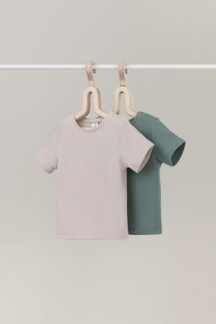 Футболка для новорожденных, артикул: К 302521-2уп, цвет: бежевый - 2 фото