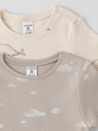 Футболка для новорожденных, артикул: К 301156-2уп, цвет: светло-бежевый - 2 фото