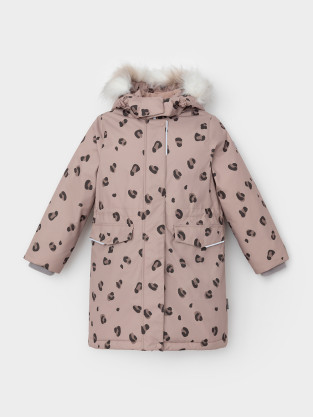 Пальто для девочки, артикул: ВК 38123/н/1 ГР, цвет: кофейный - 2 фото