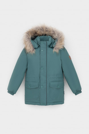 Пальто, плащи для мальчика, артикул: ВК 36096/5 УЗГ (122-158), цвет: зеленый - 2 фото