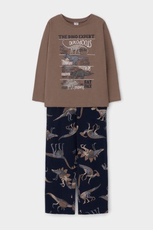 Пижама для мальчика, артикул: К 1600, цвет: коричневый - 2 фото