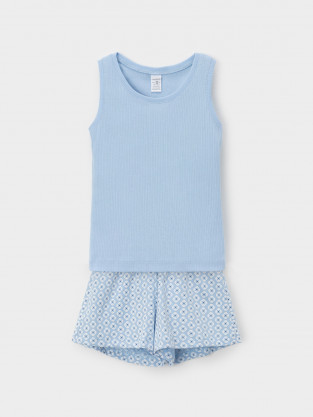 Пижама для девочки, артикул: К 1649, цвет: светло-голубой - 2 фото