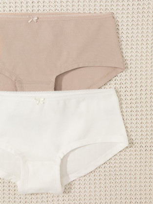 Трусы для девочки, артикул: К 1964-2уп, цвет: бежевый - 2 фото