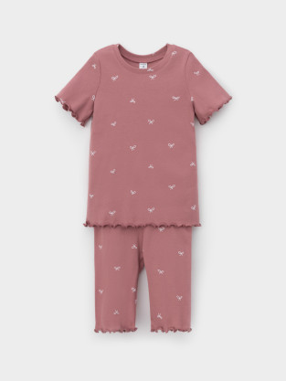 Пижама для девочки, артикул: К 1632, цвет: бордовый - 2 фото