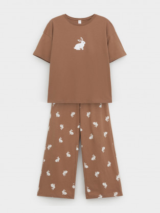 Пижама для девочки, артикул: МП 1657, цвет: кофейный - 2 фото