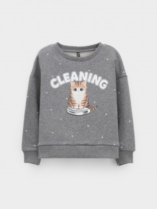 Свитшоты для девочки, артикул: КР 302834, цвет: серый - 2 фото