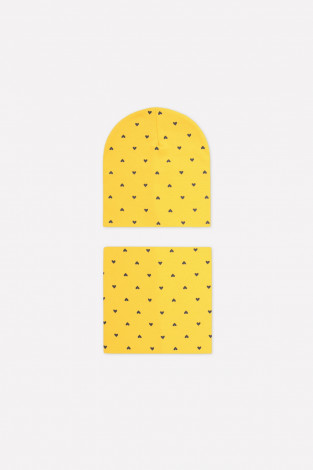 Шапка для девочки, артикул: К 8125, цвет: желтый - 2 фото