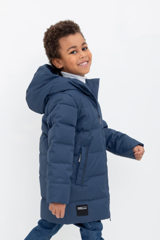 Пальто, плащи для мальчика, артикул: ВК 34070/1 УЗГ ( 98-122), цвет: синий - 2 фото