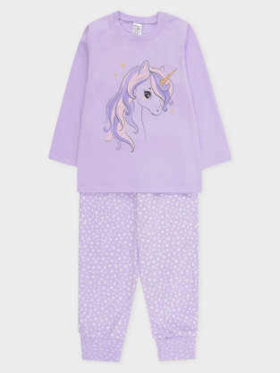 Пижама для девочки, артикул: К 1606, цвет: фиолетовый - 2 фото