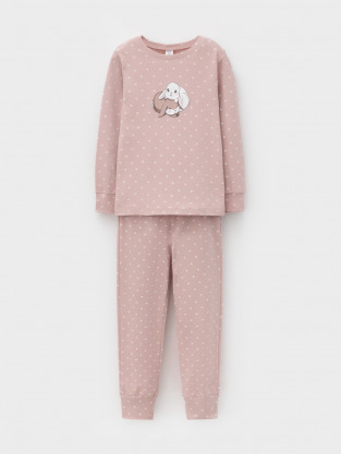 Пижама для девочки, артикул: МП 1621-1, цвет: коричневый - 2 фото