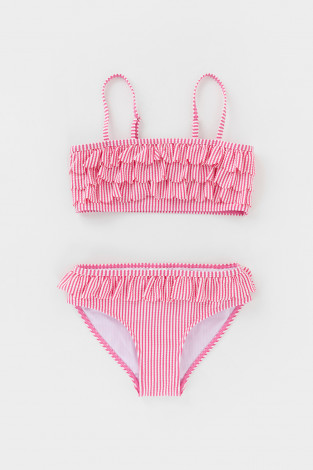 Купальник для девочки, артикул: ТК 17013/1н ФВ, цвет: ярко-розовый - 2 фото