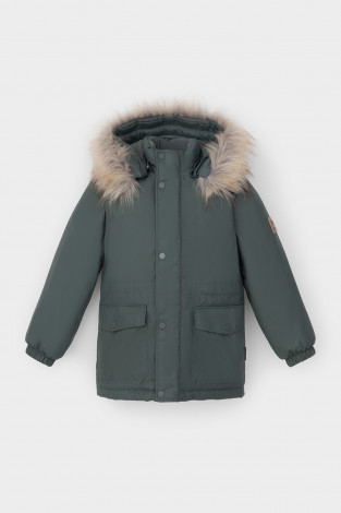 Пальто, плащи для мальчика, артикул: ВК 36096/8 УЗГ (122-158), цвет: зеленый - 2 фото