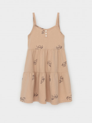 Сарафан для девочки, артикул: КР 5796, цвет: бежевый - 2 фото