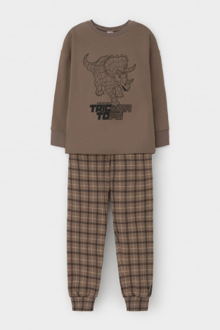 Пижама для мальчика, артикул: К 1567, цвет: коричневый - 2 фото