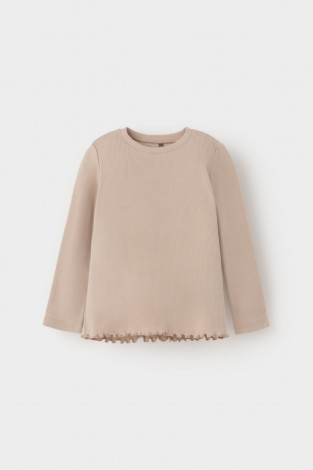 Лонгсливы для девочки, артикул: КР 302550, цвет: бежевый - 2 фото