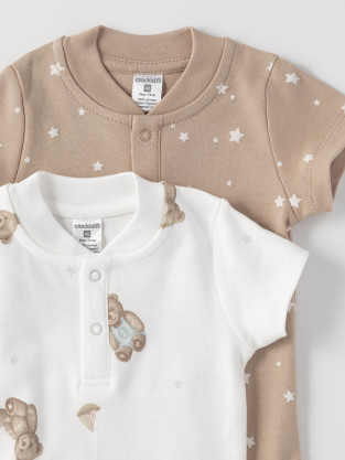 Боди для новорожденных, артикул: К 6543-2уп, цвет: бежевый - 2 фото